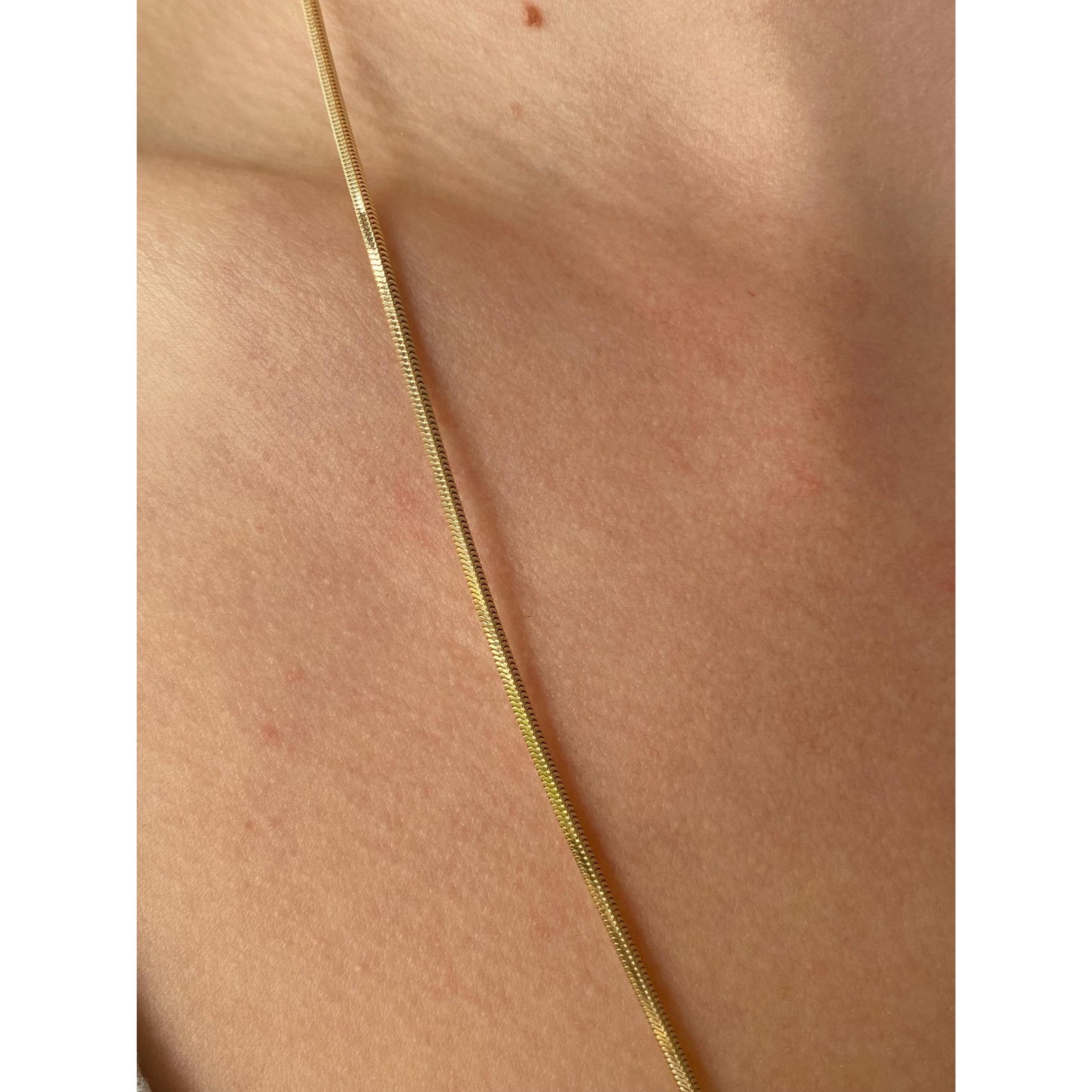 Vintage Solid 14k Yellow Gold Long Square Snake Chain Necklace - 23.5 inches