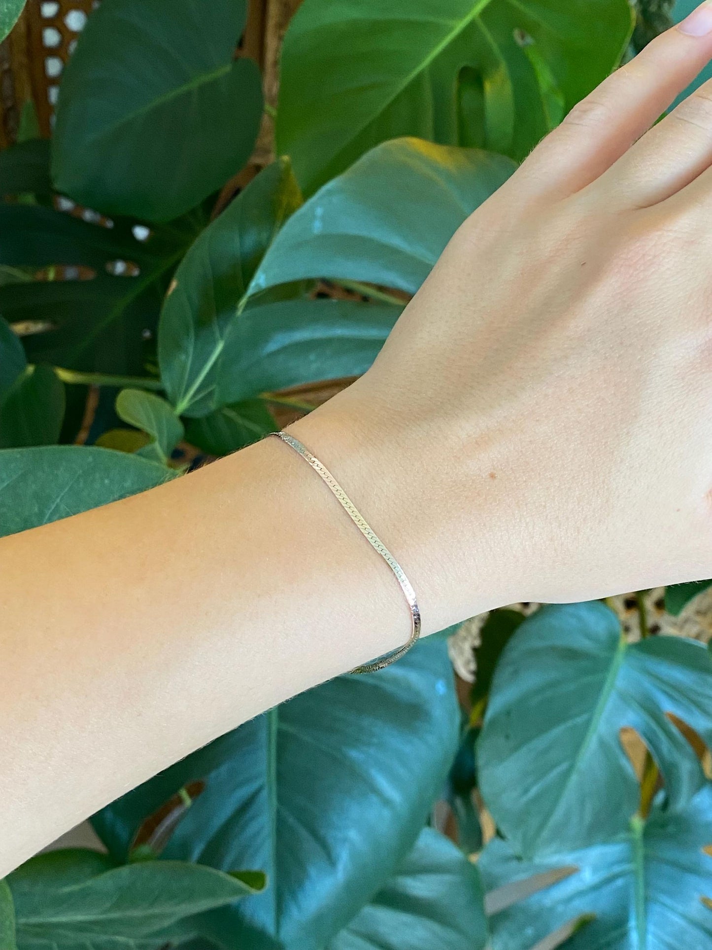Vintage Solid 14k Tri Tone Gold Flat Chain Bracelet - 7 inches