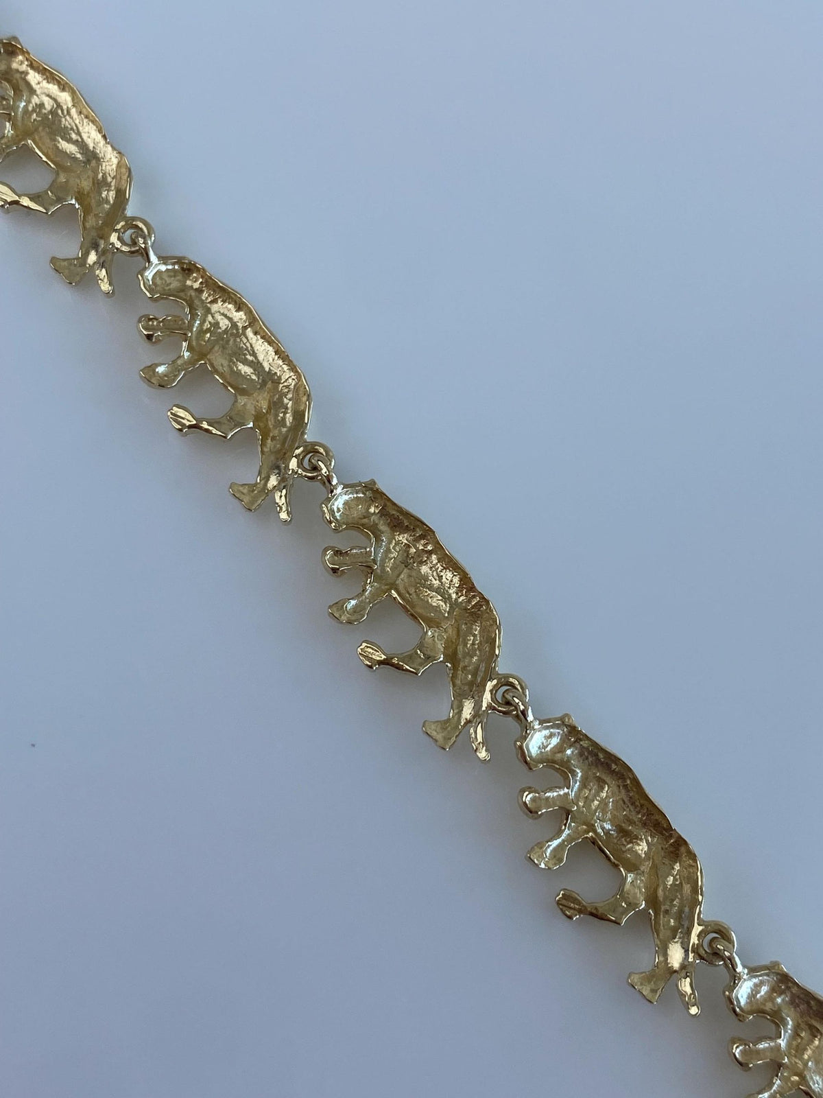 Solid 14k Yellow Gold Jaguar Link Bracelet - 7 inches
