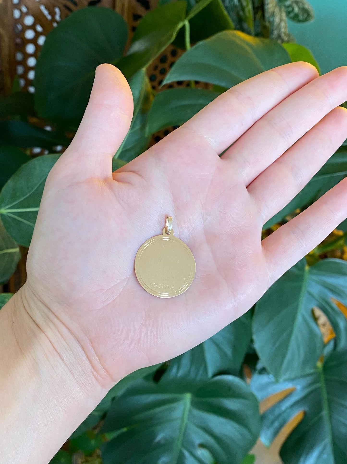 Vintage Solid 14k Yellow Gold Medugorje Religious Charm