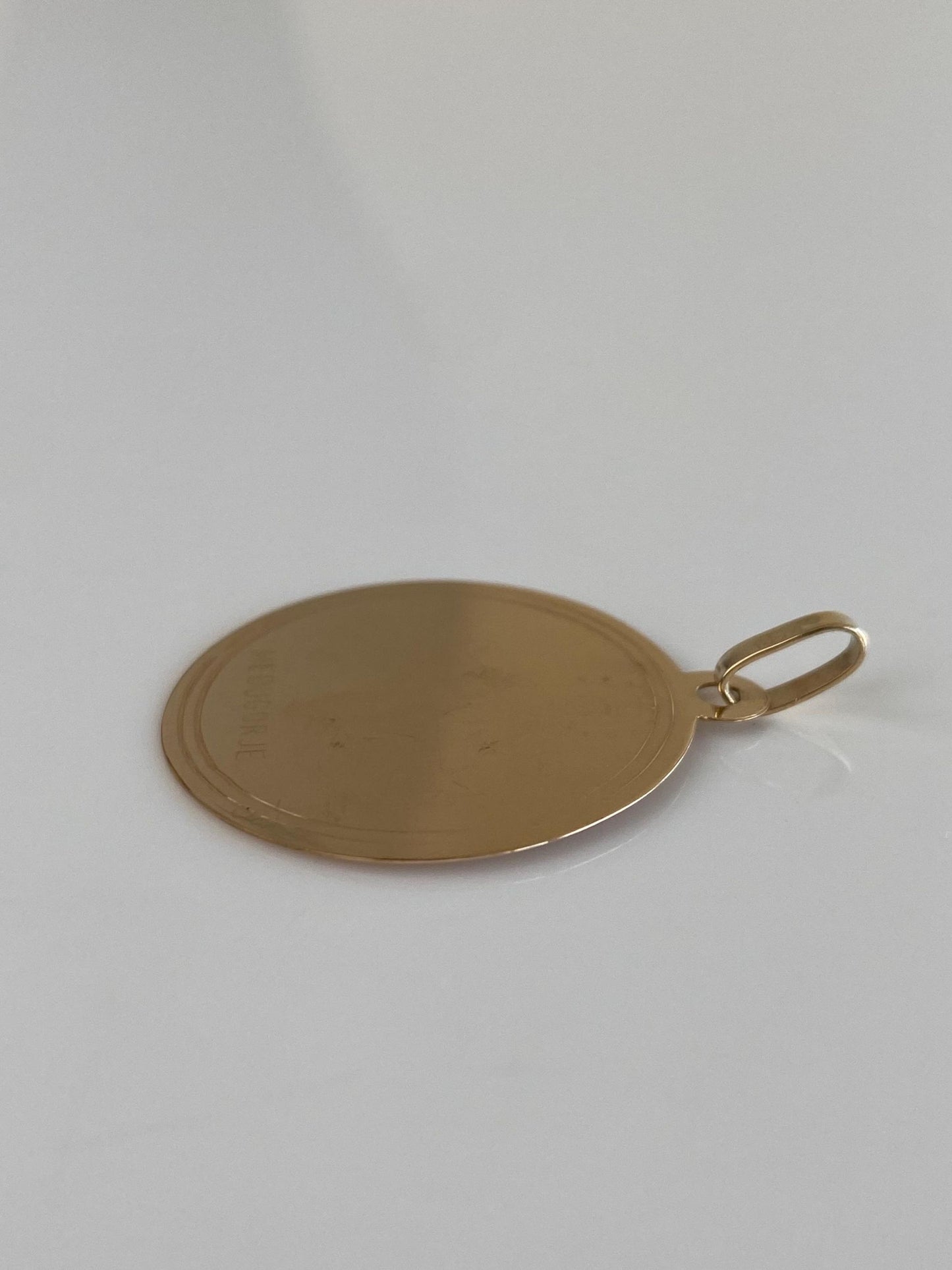 Vintage Solid 14k Yellow Gold Medugorje Religious Charm