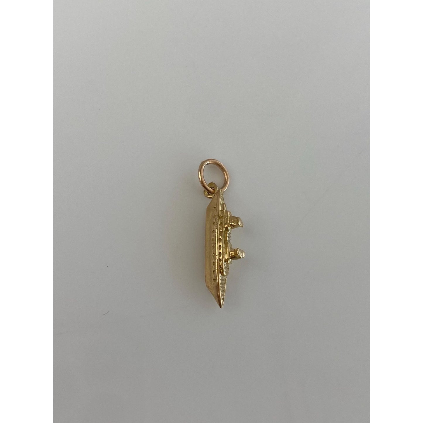 Vintage Solid 18k Yellow Gold France Ship Charm