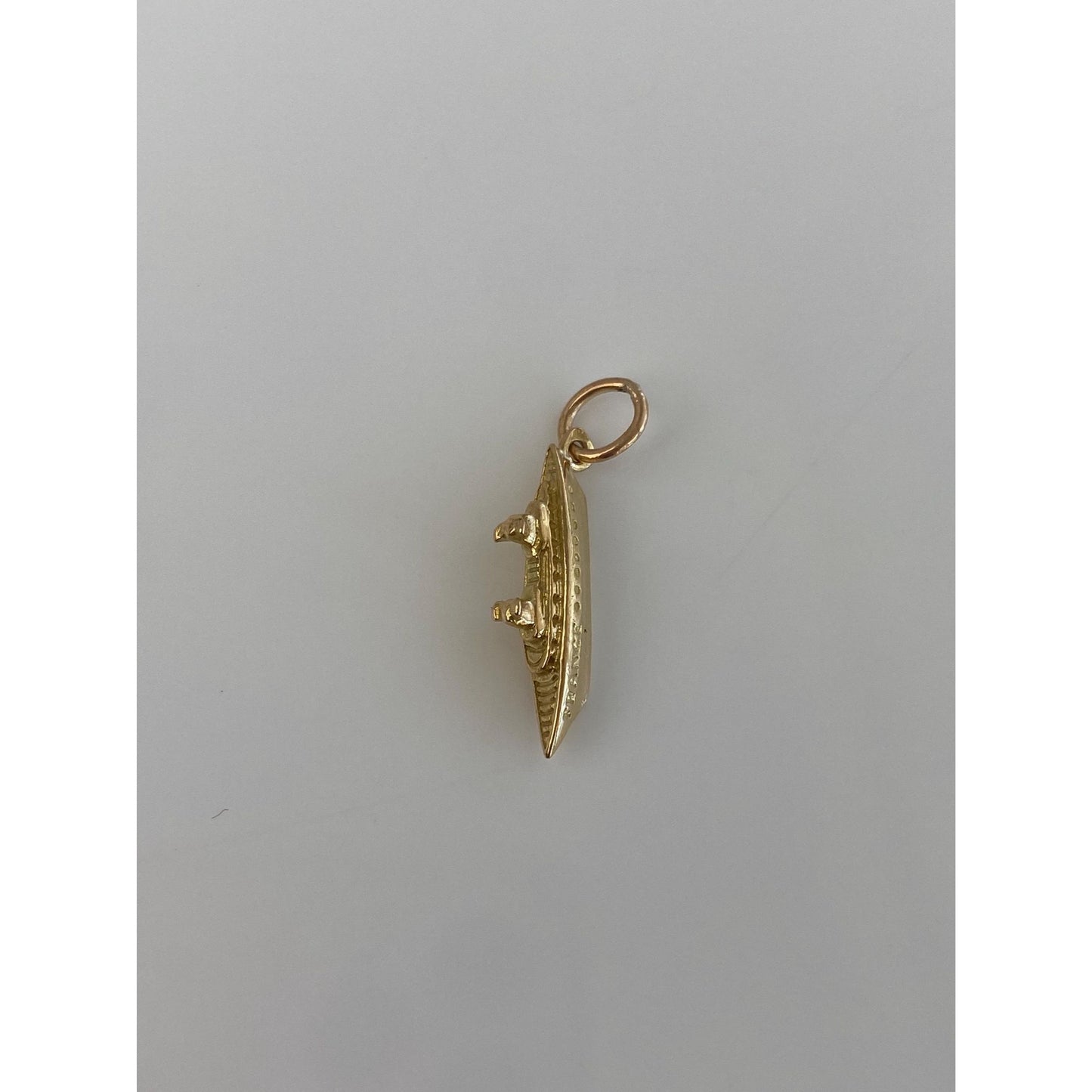 Vintage Solid 18k Yellow Gold France Ship Charm