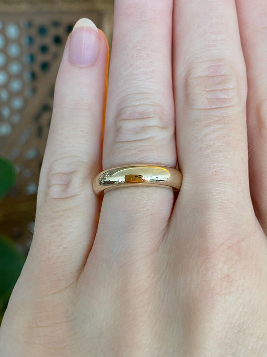 Vintage Solid 14k Yellow Gold Chunky Ring Band - Size 5