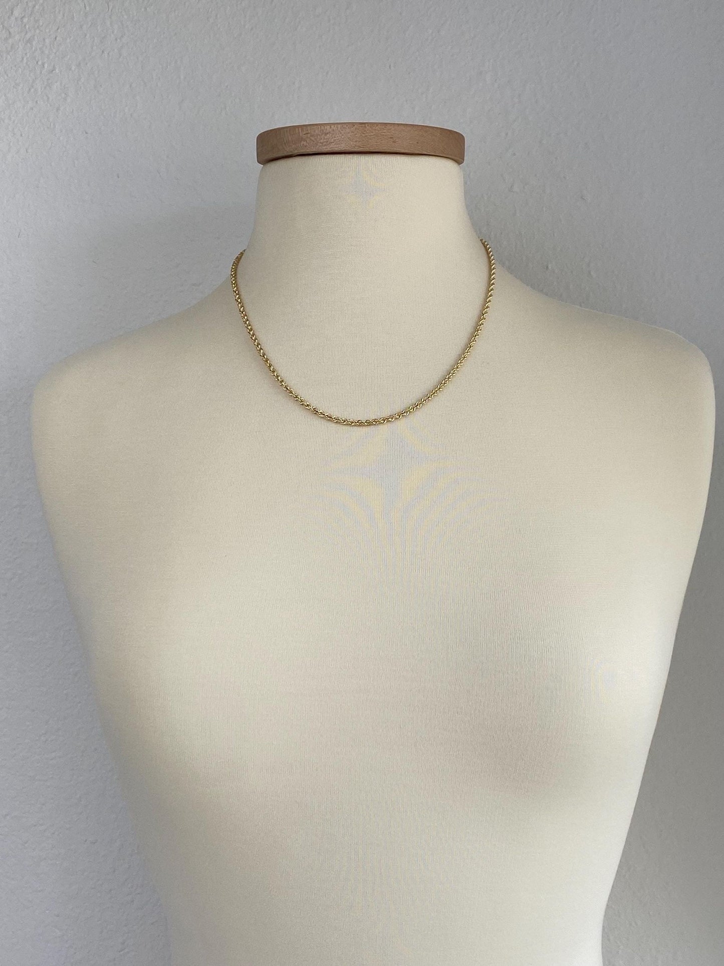Vintage 14k Yellow Gold Rope Chain Necklace - 20 inches
