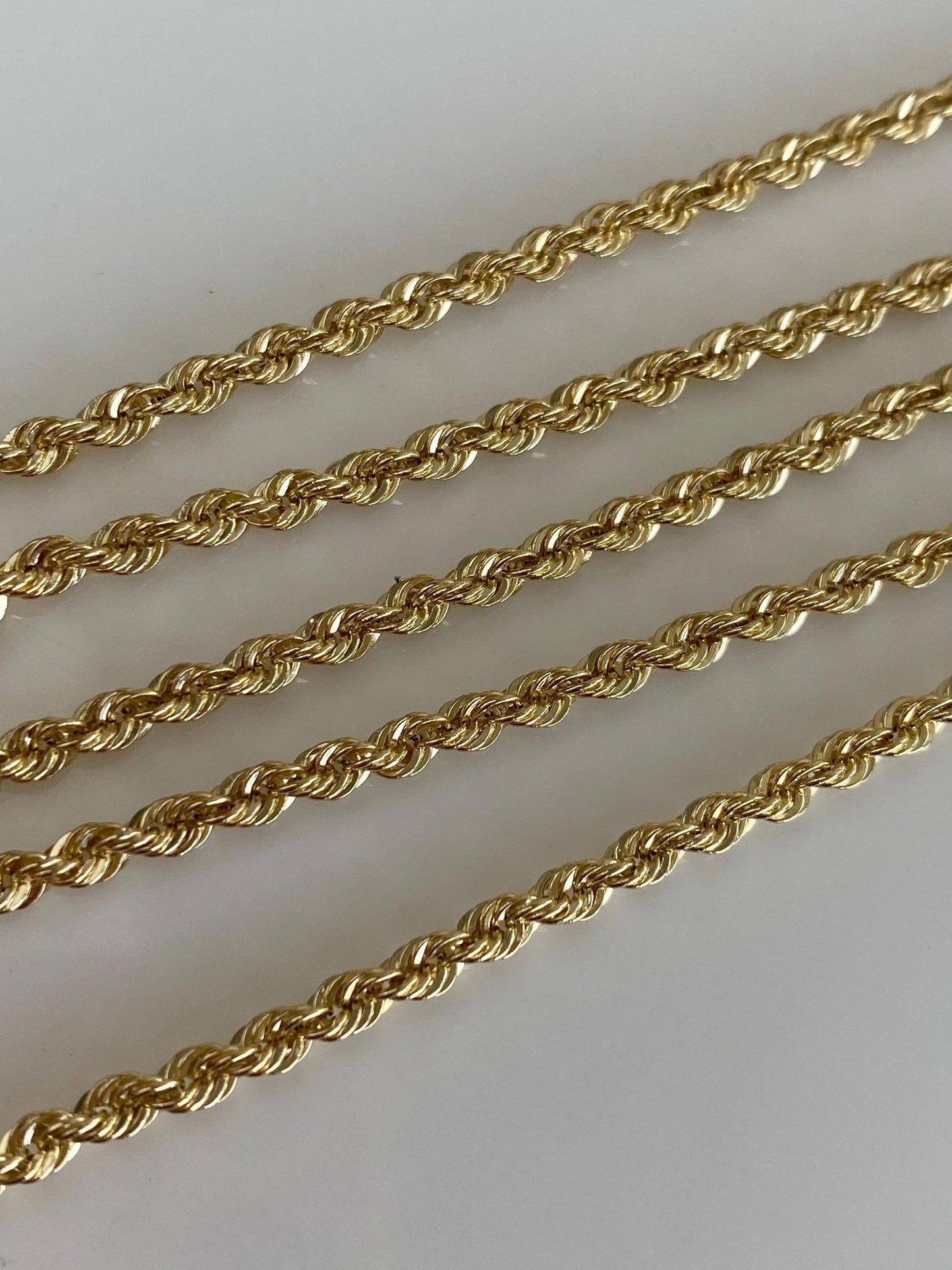 Vintage 14k Yellow Gold Rope Chain Necklace - 20 inches