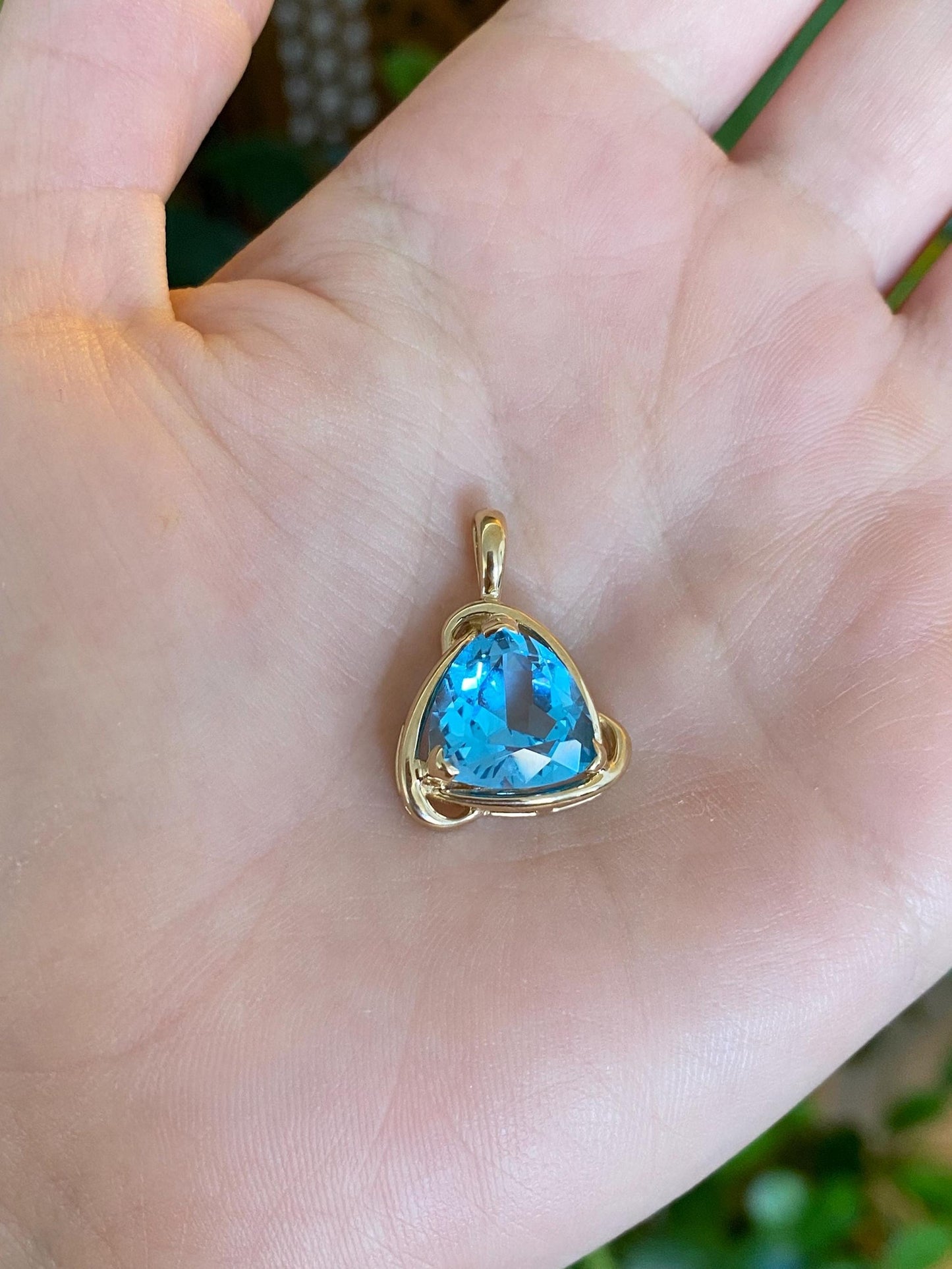 Solid 14k Yellow Gold Topaz Charm