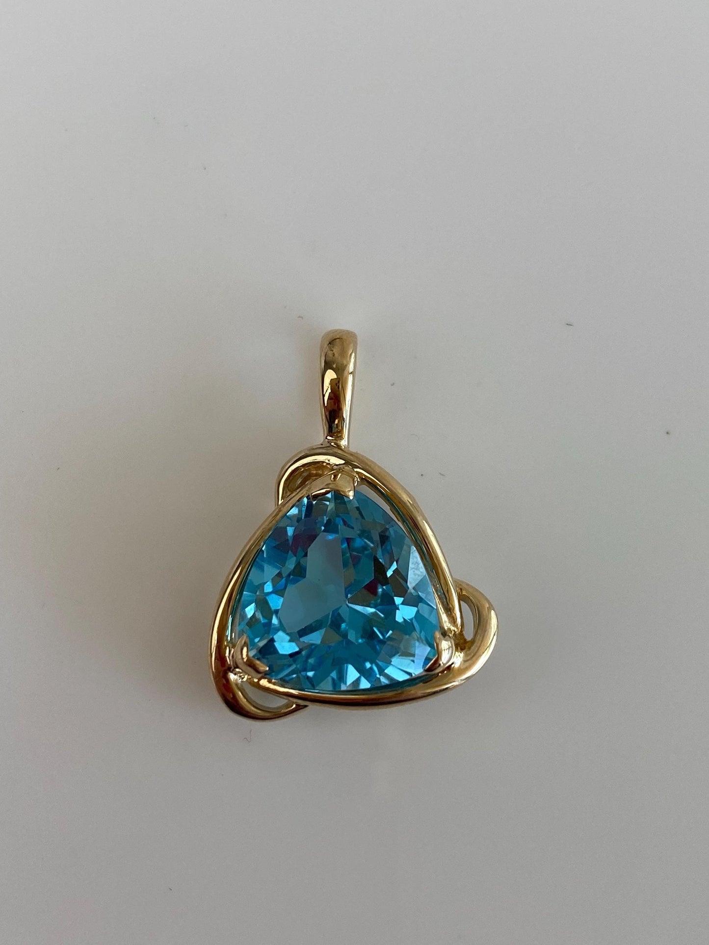 Solid 14k Yellow Gold Topaz Charm