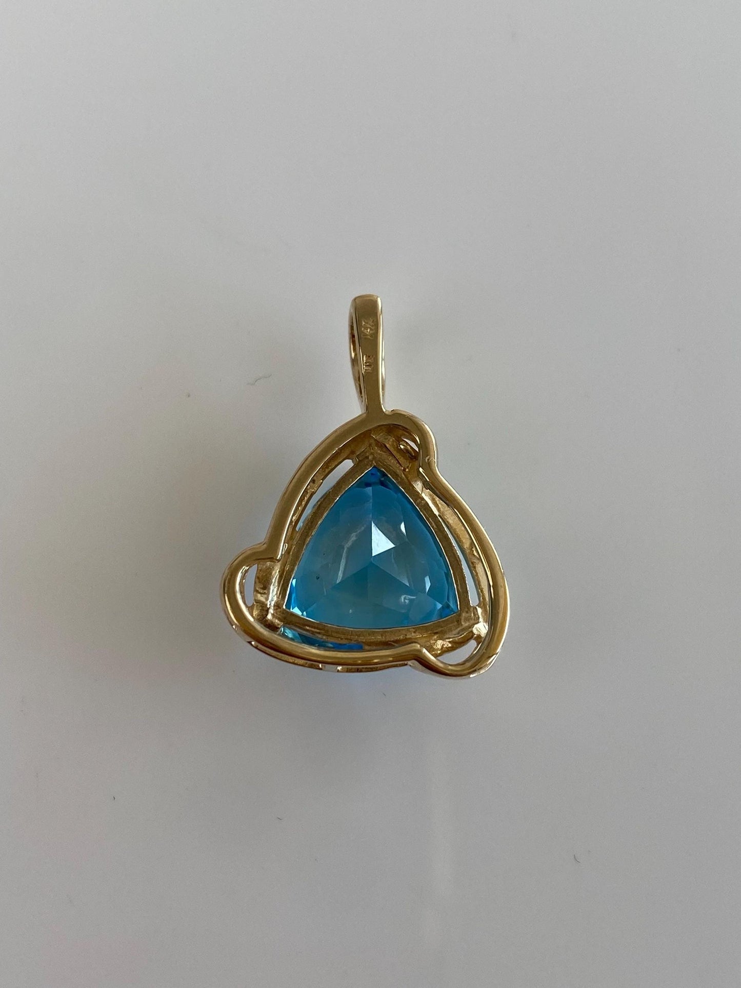 Solid 14k Yellow Gold Topaz Charm