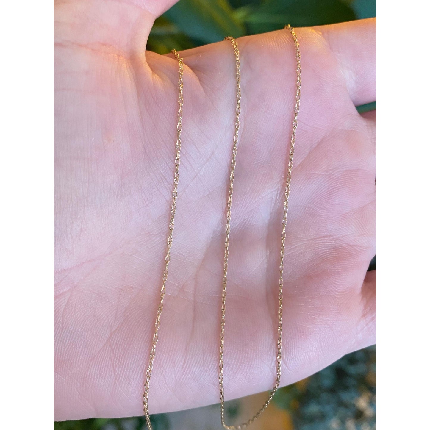 Vintage Solid 10k Yellow Gold Dainty Chain Necklace - 19 inches