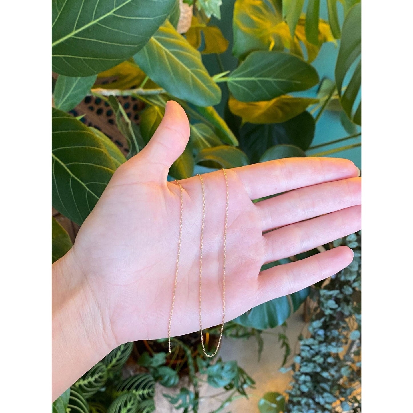 Vintage Solid 10k Yellow Gold Dainty Chain Necklace - 19 inches