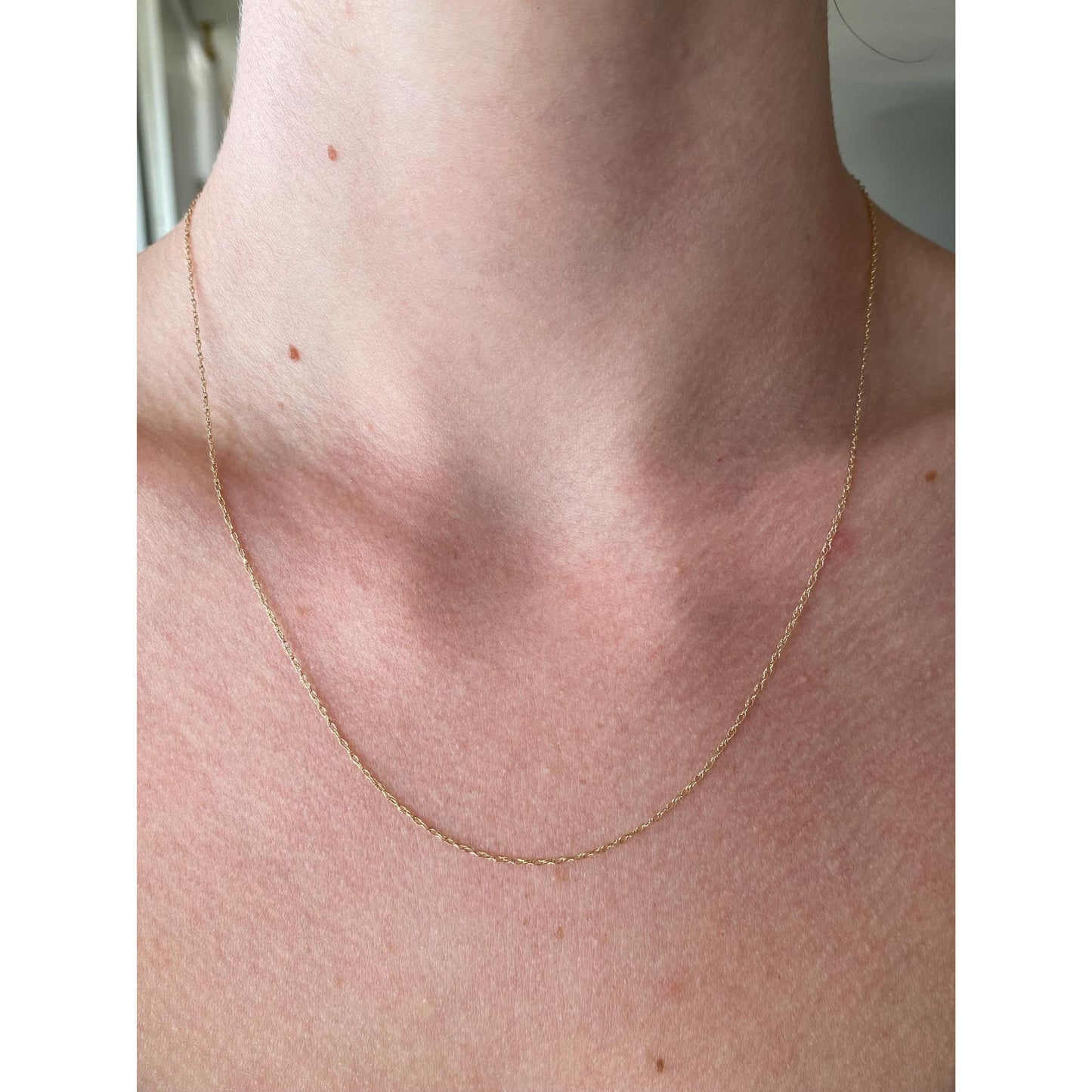 Vintage Solid 10k Yellow Gold Dainty Chain Necklace - 19 inches
