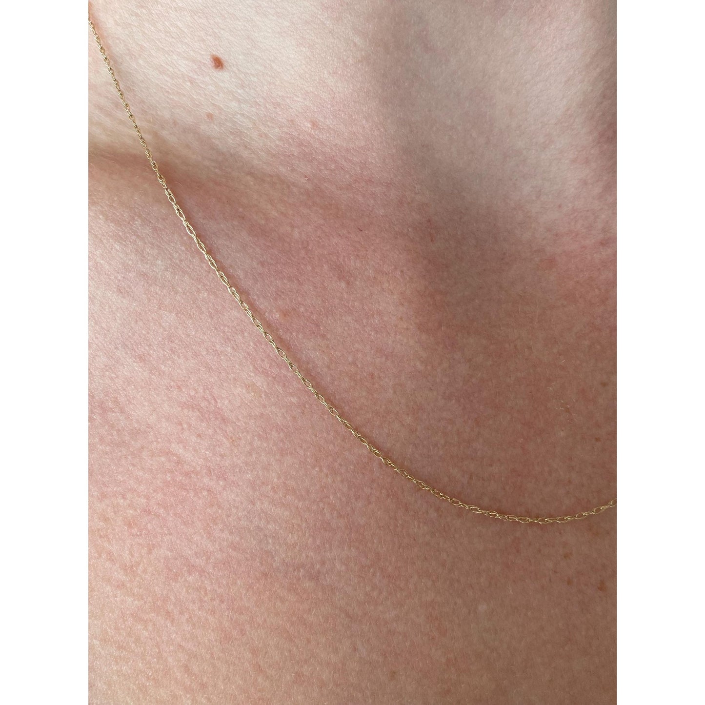 Vintage Solid 10k Yellow Gold Dainty Chain Necklace - 19 inches