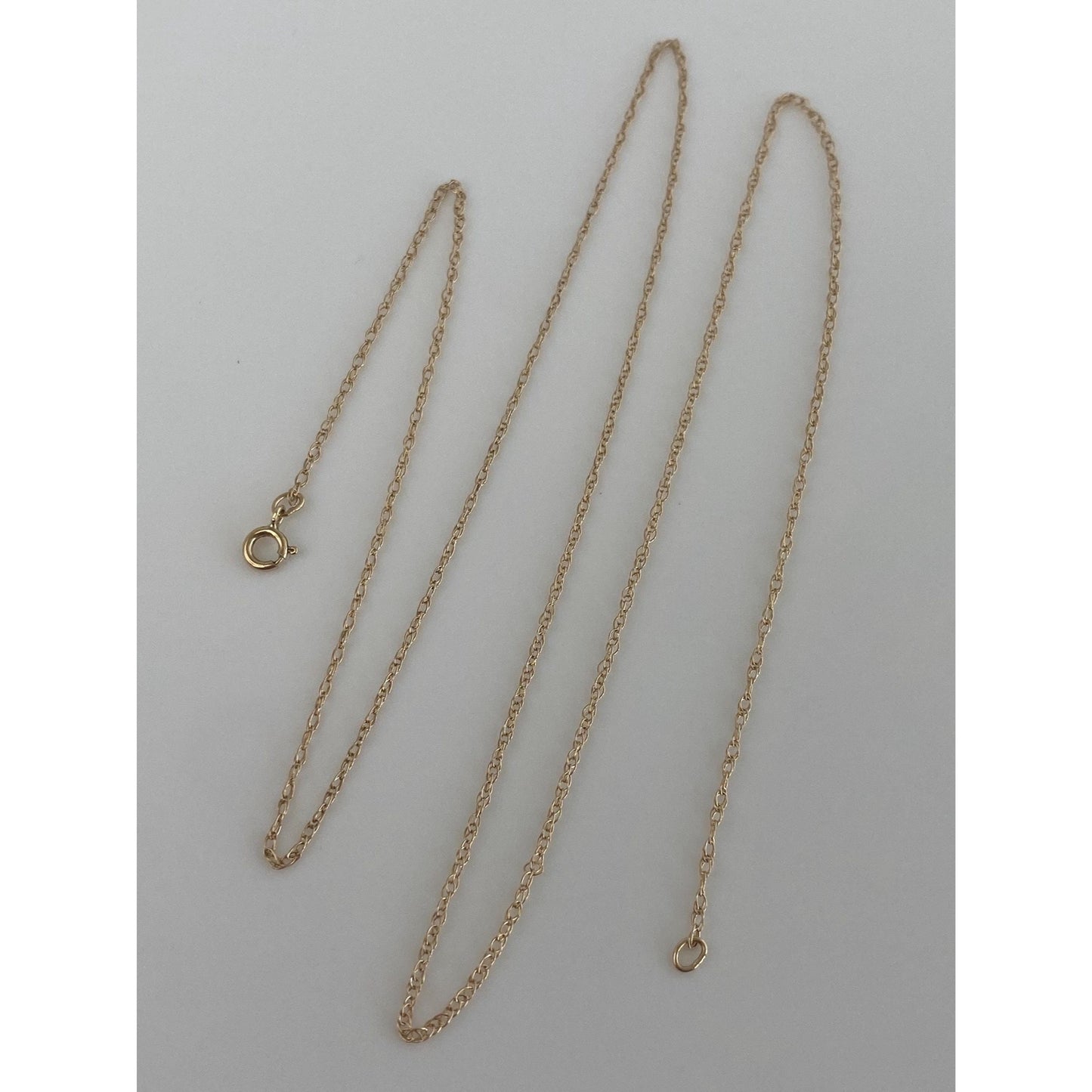 Vintage Solid 10k Yellow Gold Dainty Chain Necklace - 19 inches