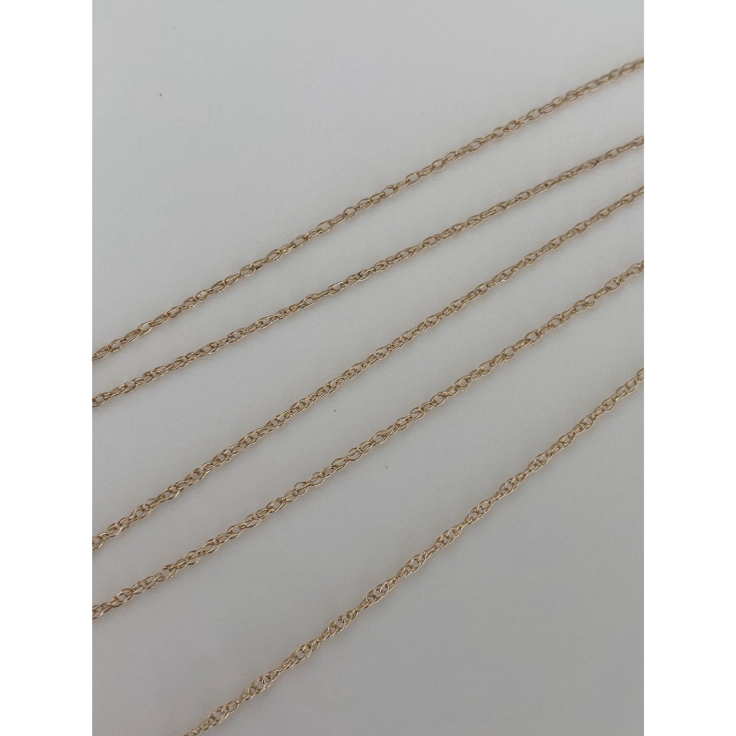 Vintage Solid 10k Yellow Gold Dainty Chain Necklace - 19 inches