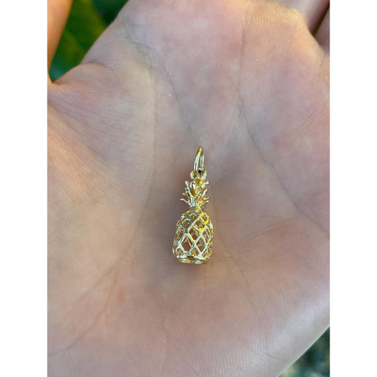 Vintage Solid 14k Yellow Gold Pineapple Charm