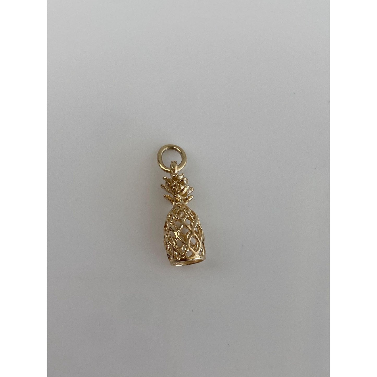Vintage Solid 14k Yellow Gold Pineapple Charm