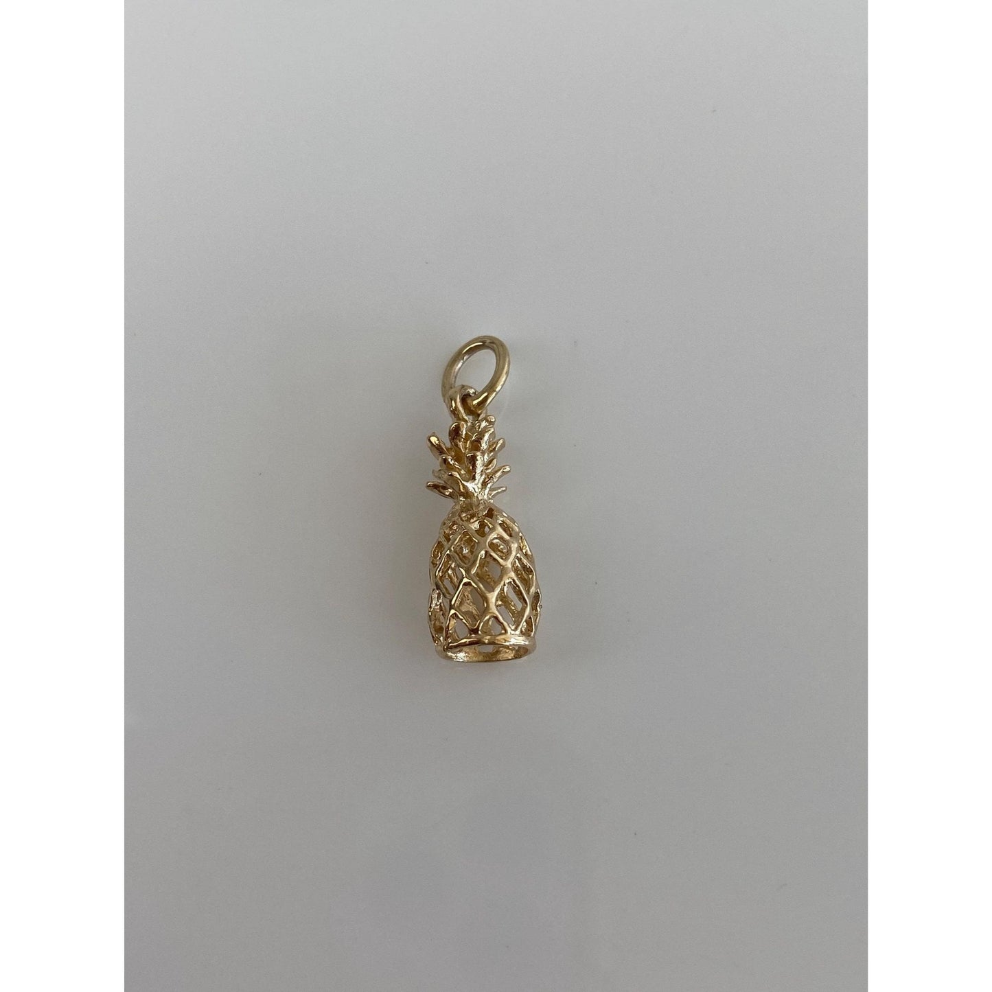 Vintage Solid 14k Yellow Gold Pineapple Charm