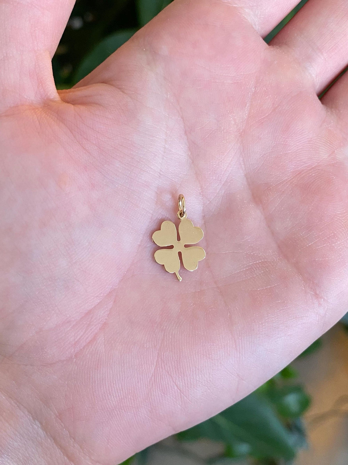 Vintage Solid 14k Yellow Gold 4 Leaf Clover Charm
