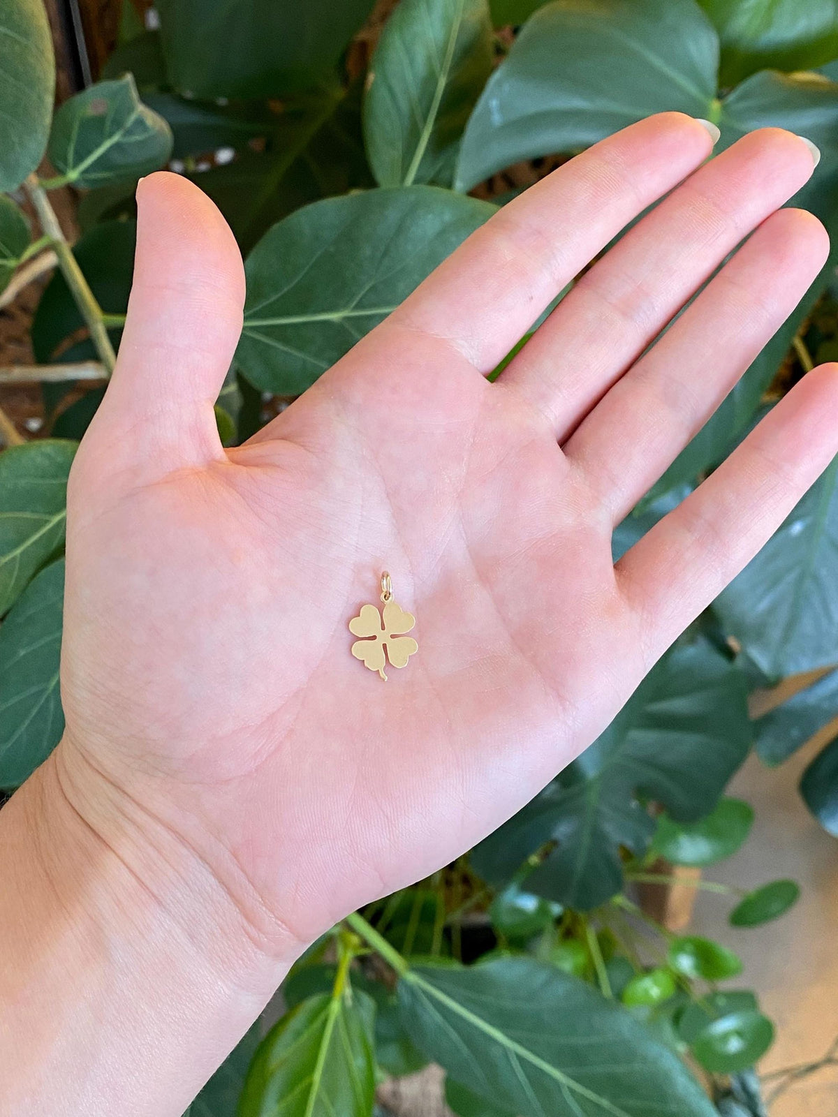 Vintage Solid 14k Yellow Gold 4 Leaf Clover Charm
