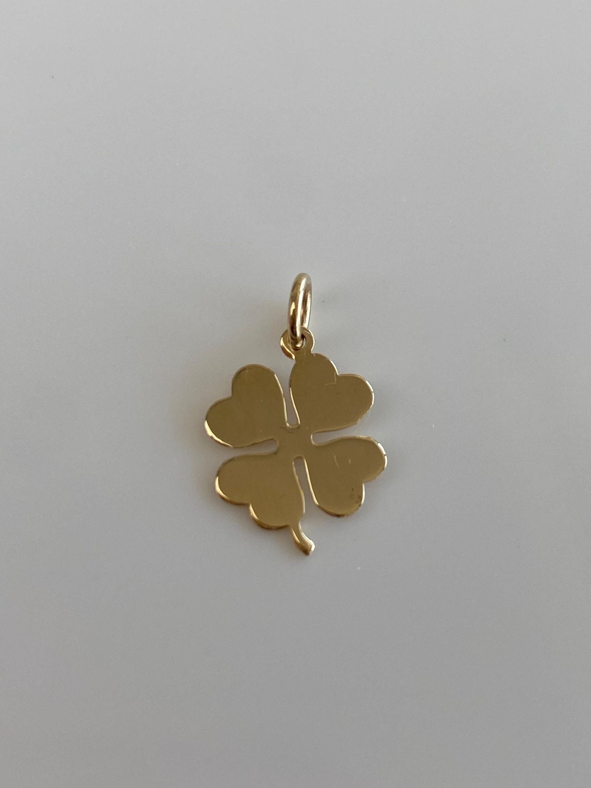 Vintage Solid 14k Yellow Gold 4 Leaf Clover Charm