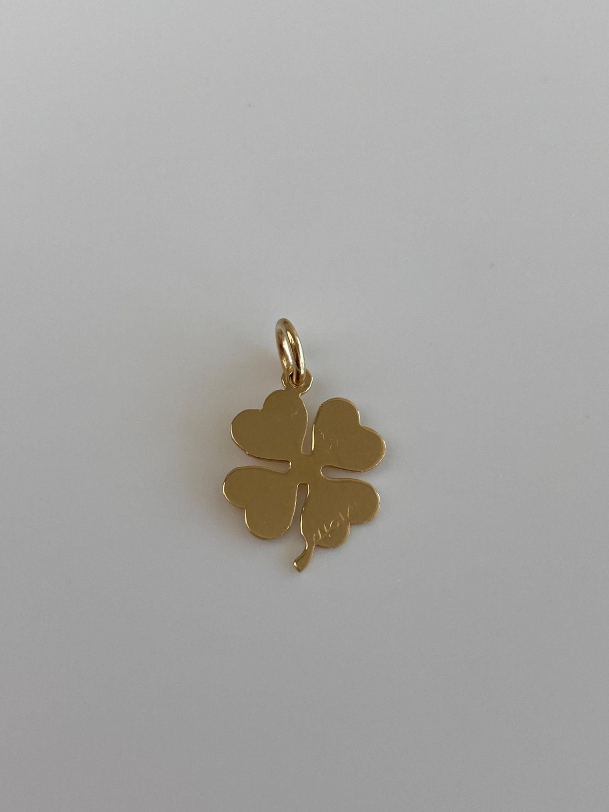 Vintage Solid 14k Yellow Gold 4 Leaf Clover Charm