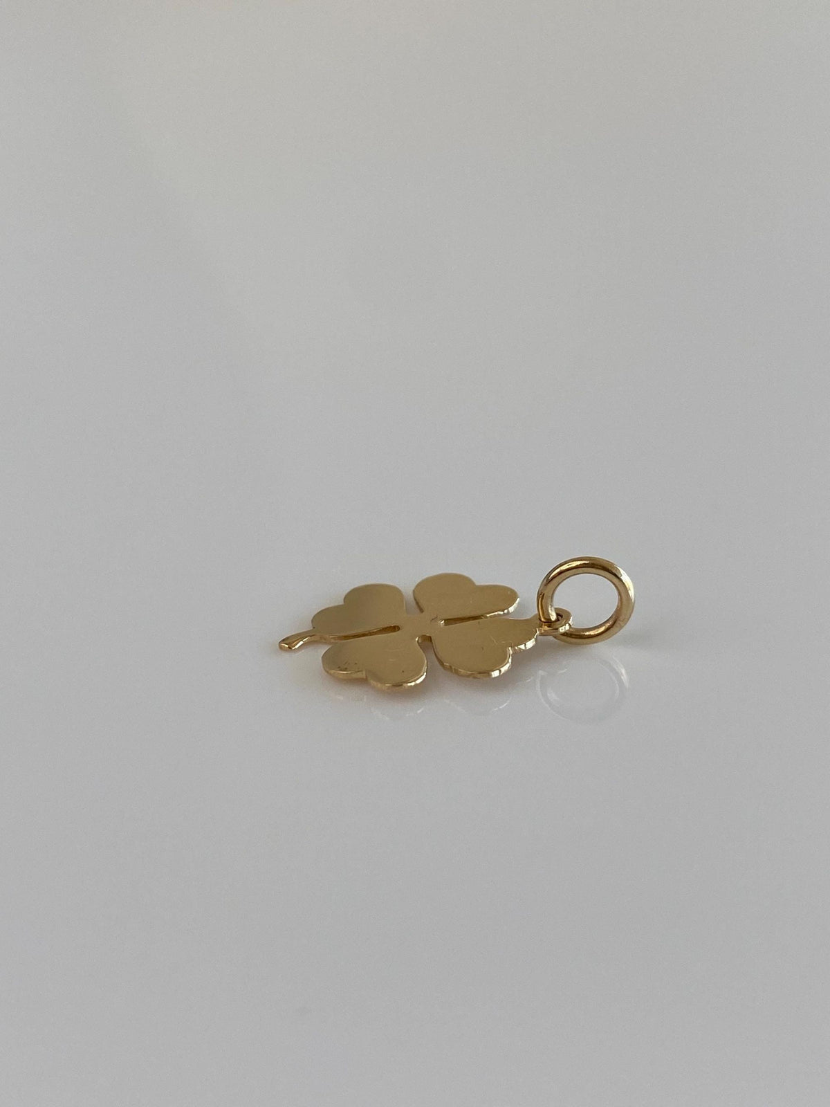 Vintage Solid 14k Yellow Gold 4 Leaf Clover Charm