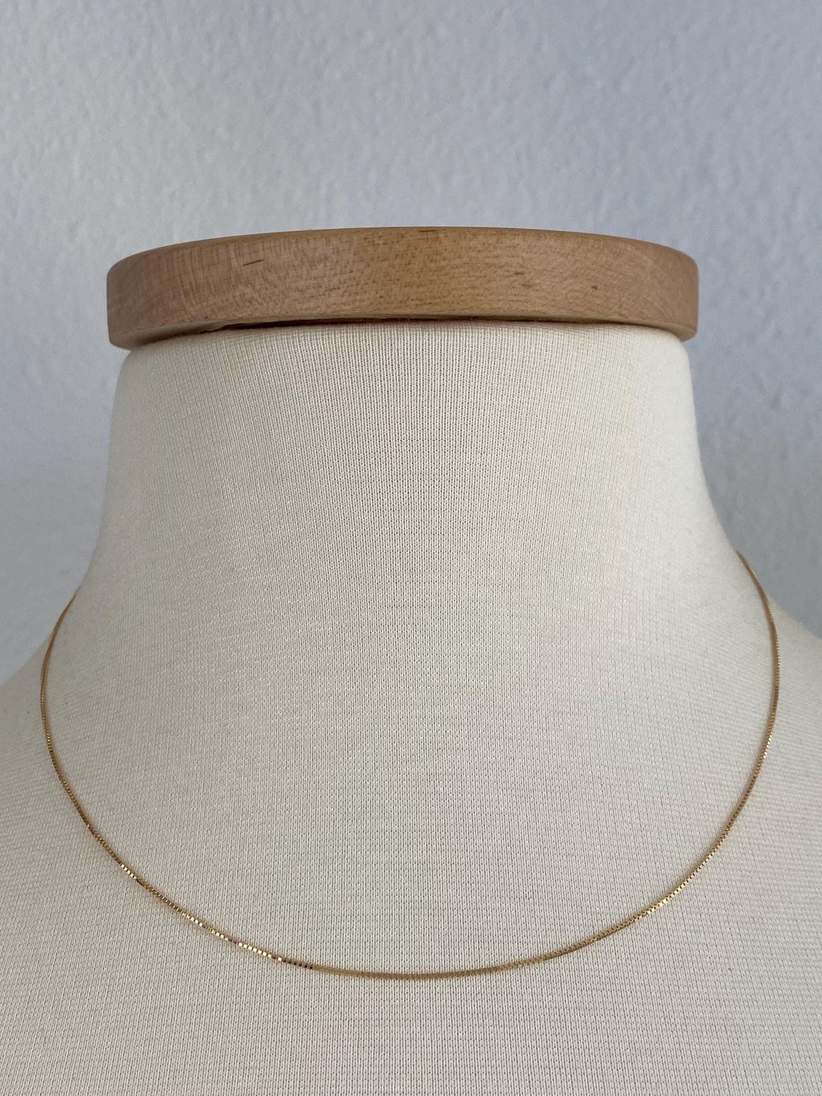 Vintage Solid 14k Yellow Gold Box Chain Necklace - 17.5 inches