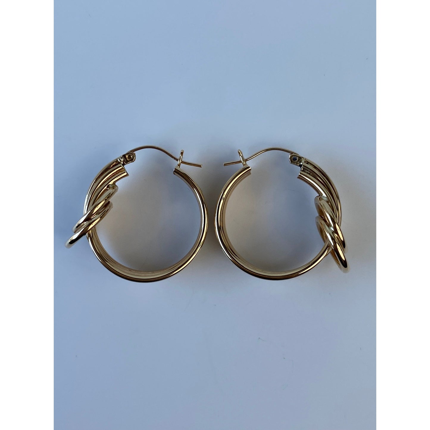 Vintage 14k Yellow Gold Layered Circle Hoop Earrings