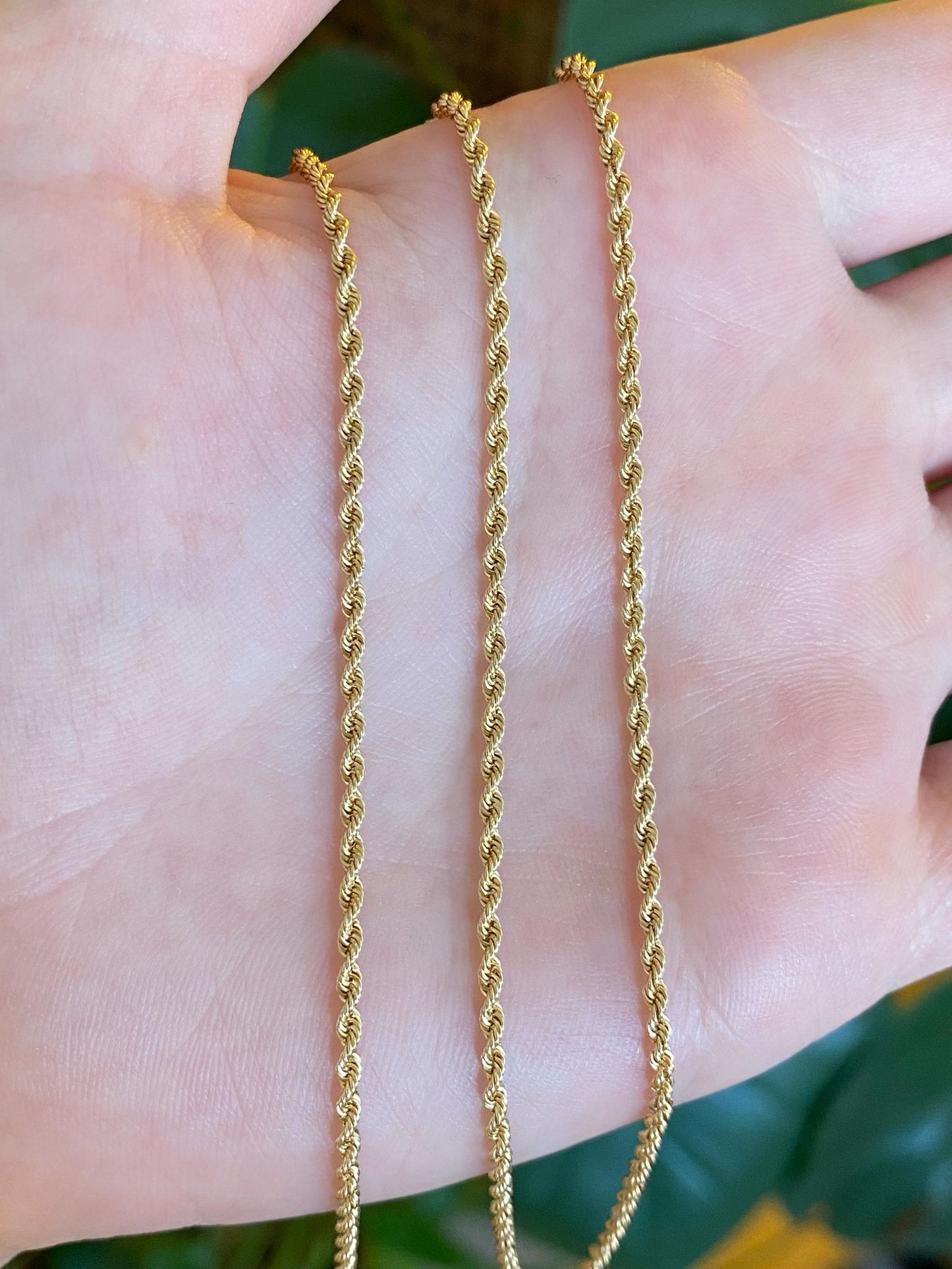 Vintage Solid 14k Yellow Gold Rope Chain Necklace - 21.25 inches
