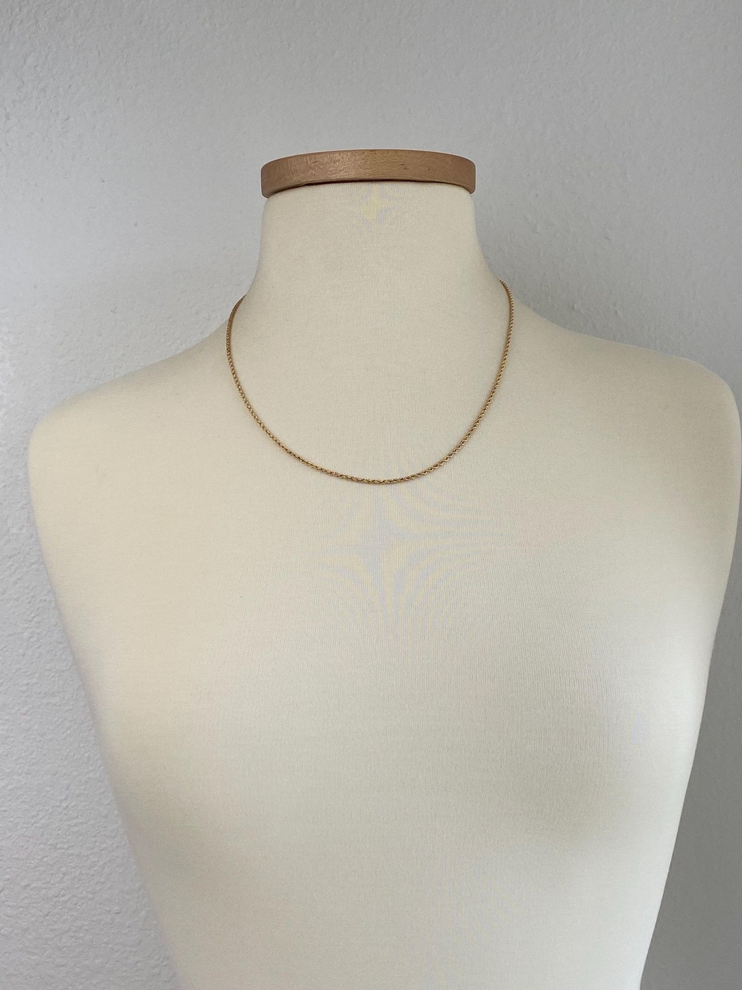 Vintage Solid 14k Yellow Gold Rope Chain Necklace - 21.25 inches