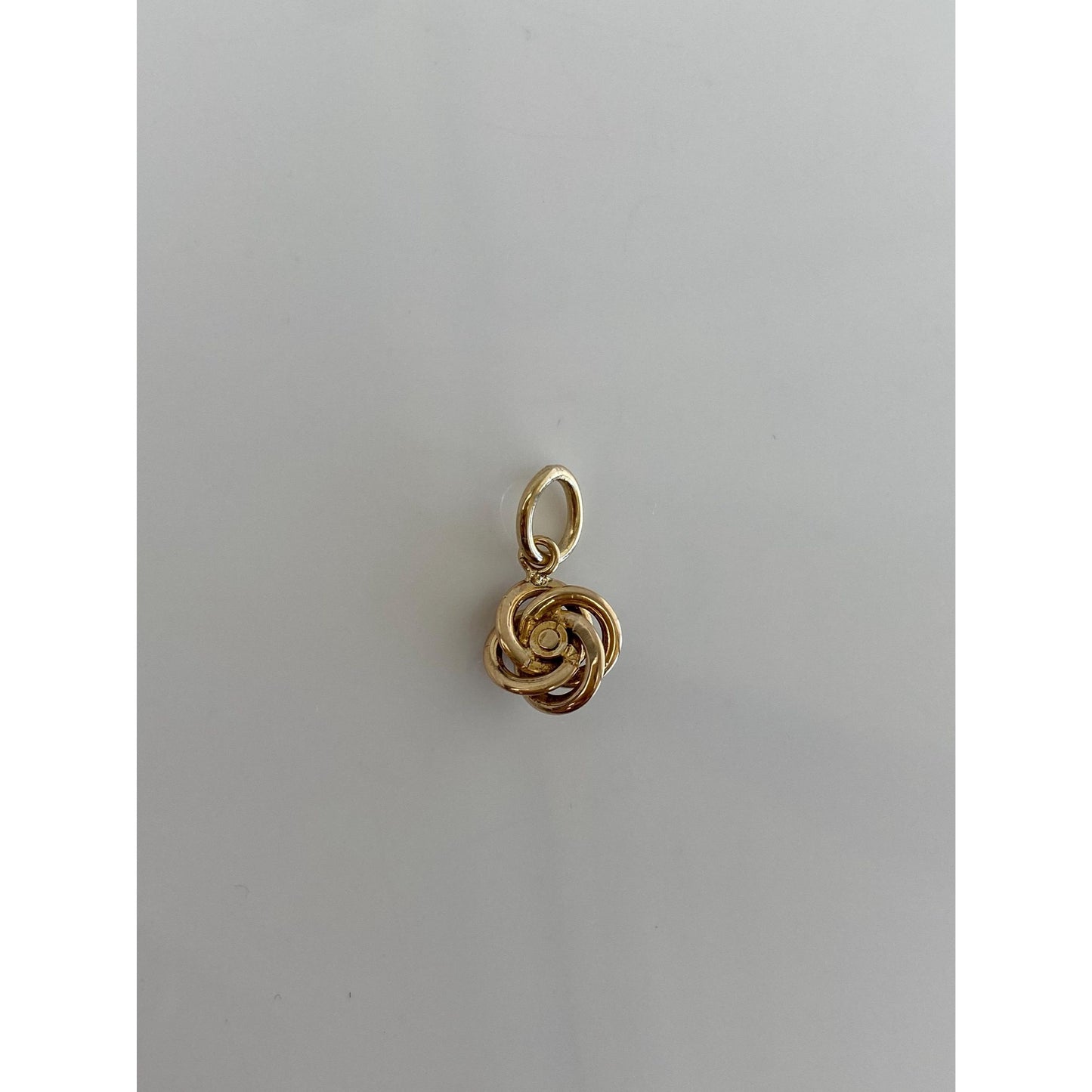 Vintage Solid 10k Yellow Gold Pink Spinel Knot Charm