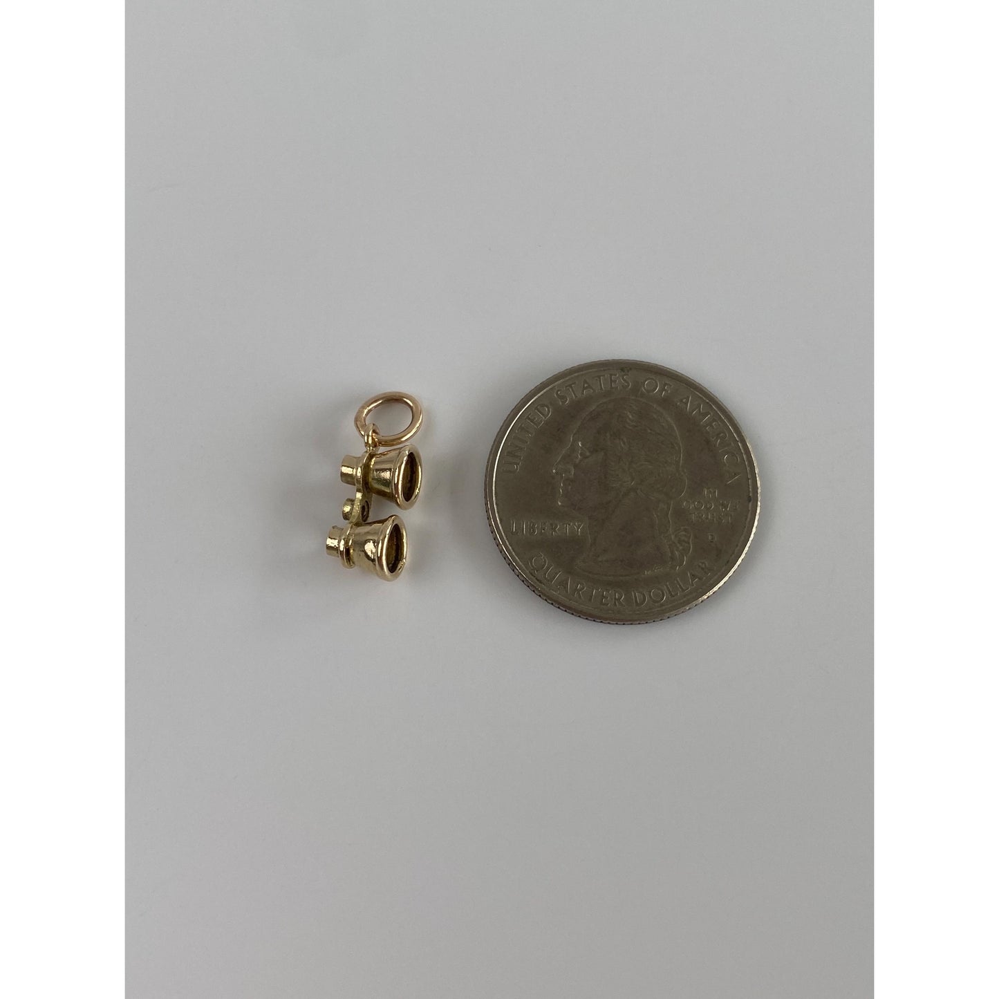 Vintage Solid 10k Yellow Gold Binoculars Charm