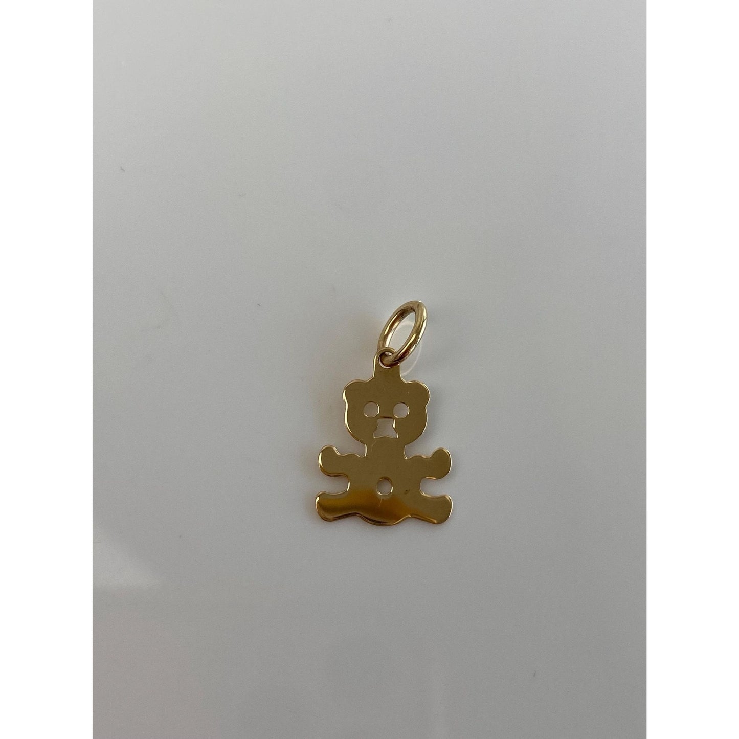 Solid 14k Yellow Gold Teddy Bear Charm