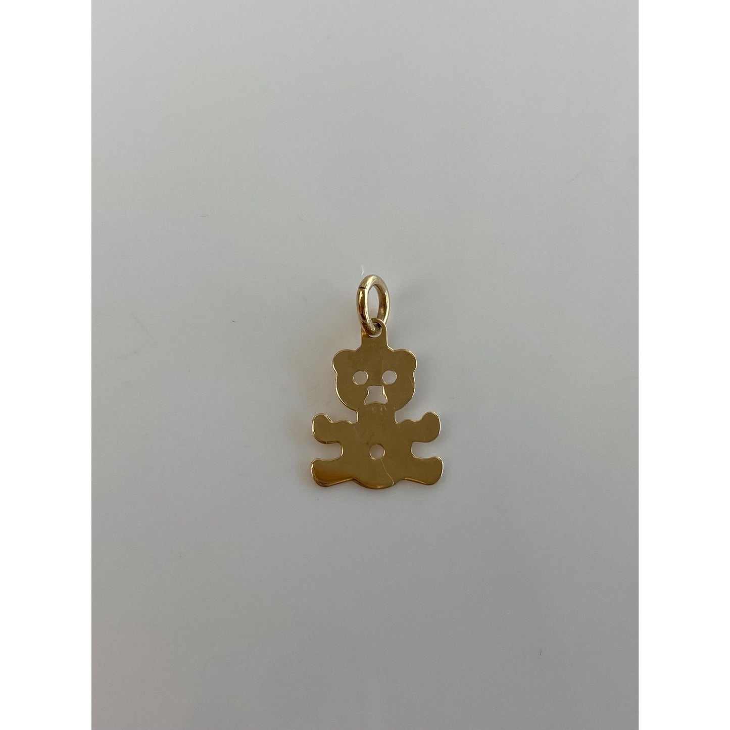 Solid 14k Yellow Gold Teddy Bear Charm