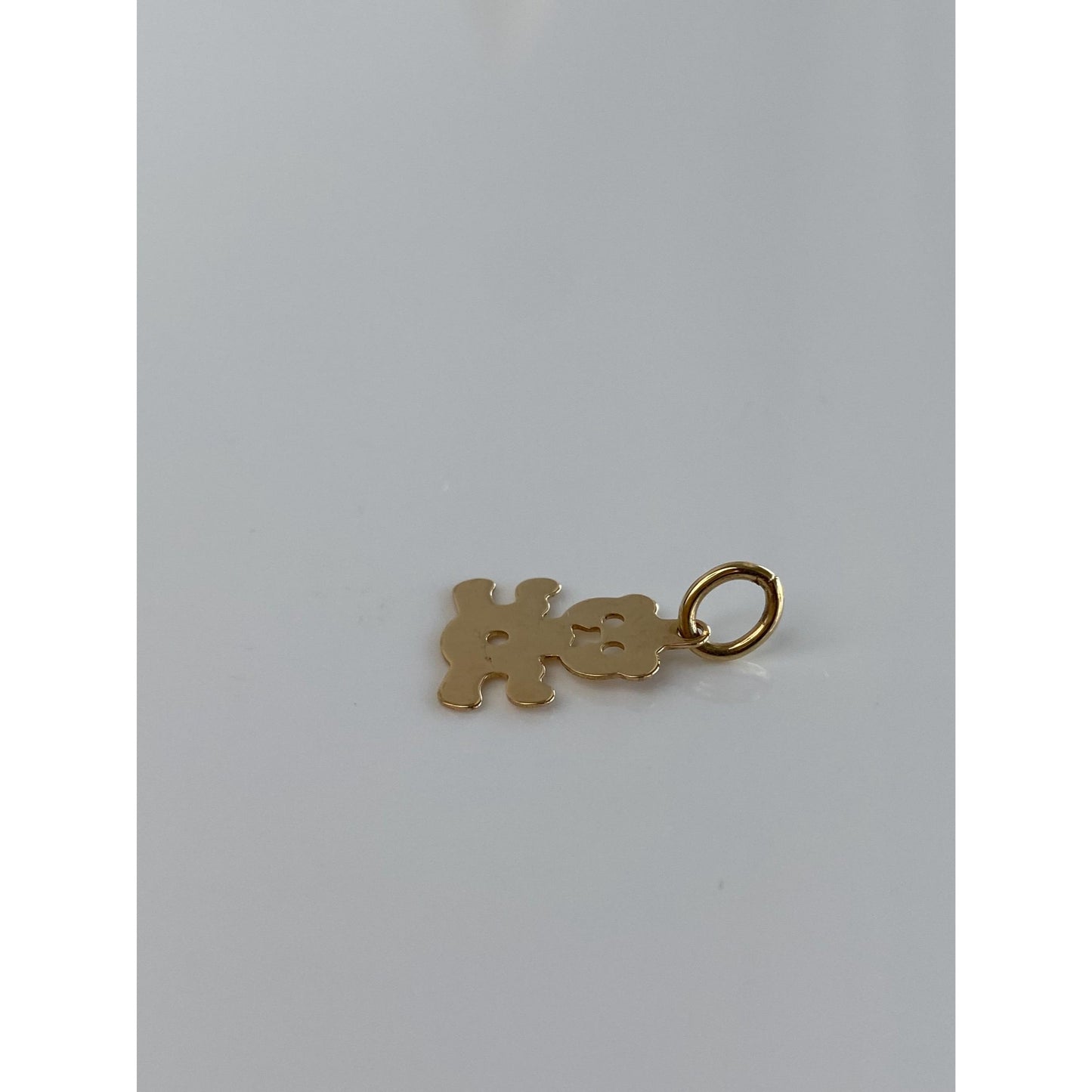 Solid 14k Yellow Gold Teddy Bear Charm