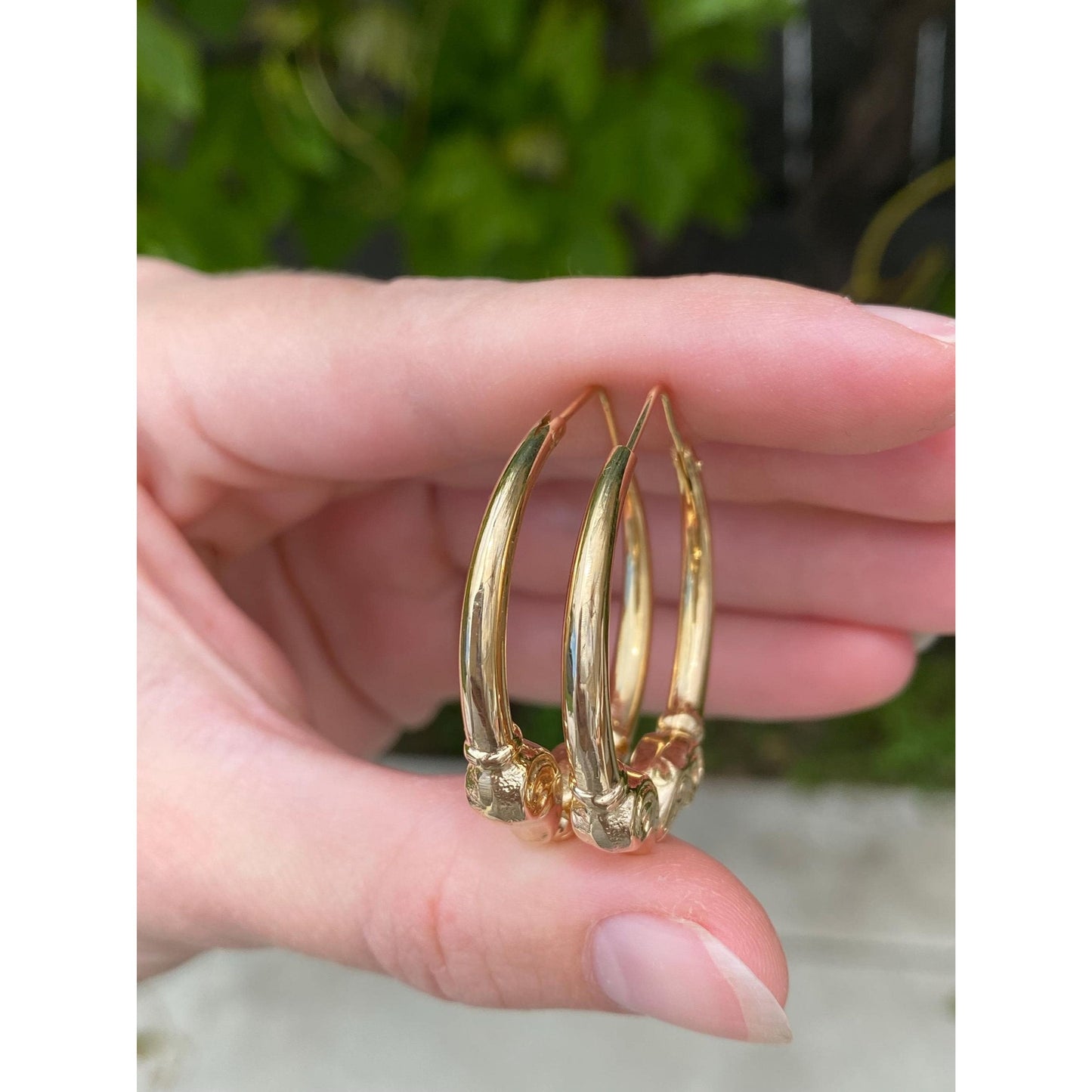 Vintage 18k Yellow Gold Ram Head Hoop Earrings