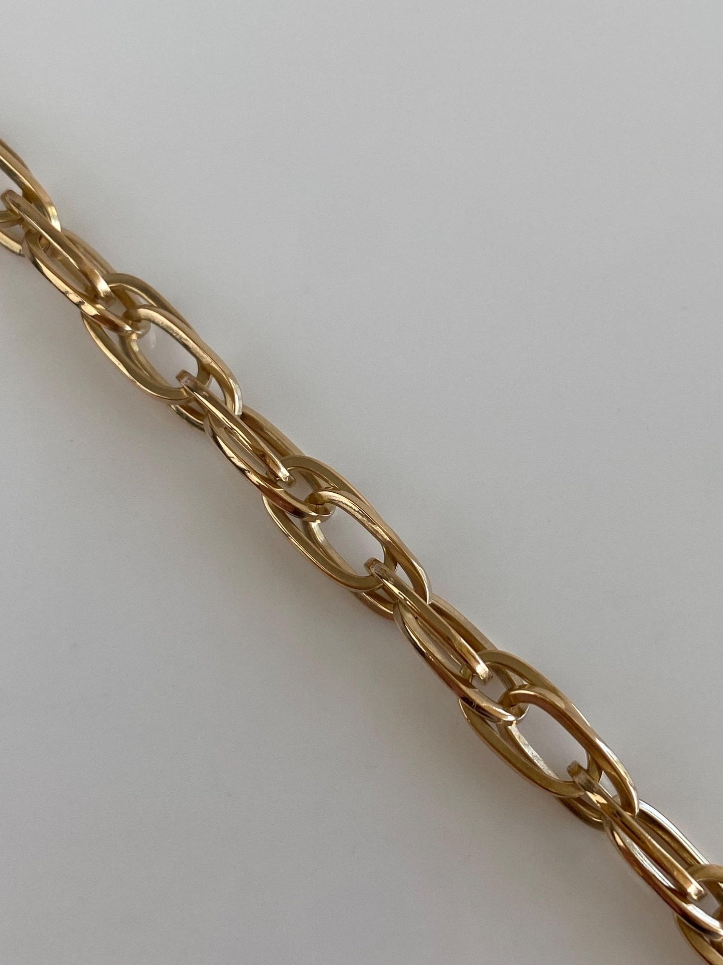 Vintage Solid 18k Rosey Gold Fancy Chain Bracelet - 8.25 Inches