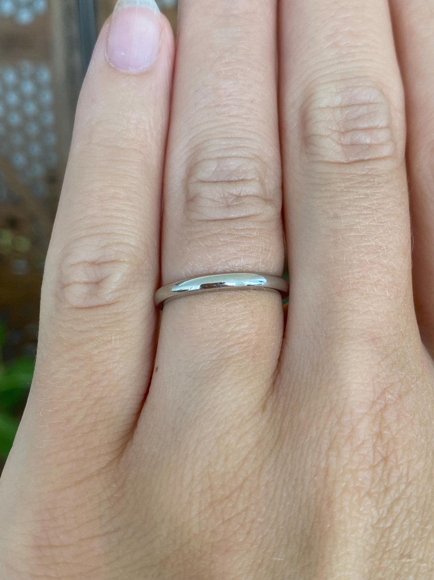Vintage Solid 14k White Gold Ring Band - Size 5.75