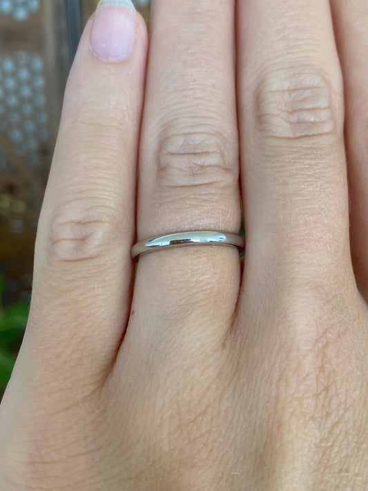 Vintage Solid 14k White Gold Ring Band - Size 5.75