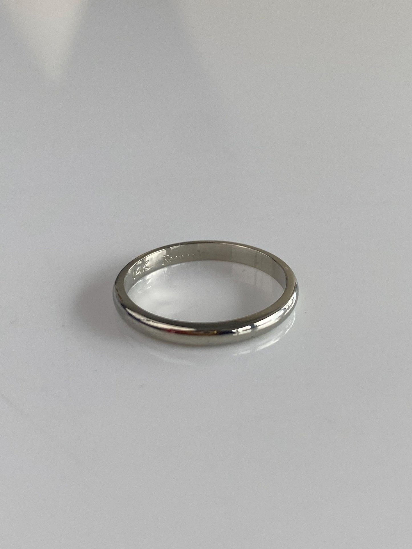 Vintage Solid 14k White Gold Ring Band - Size 5.75