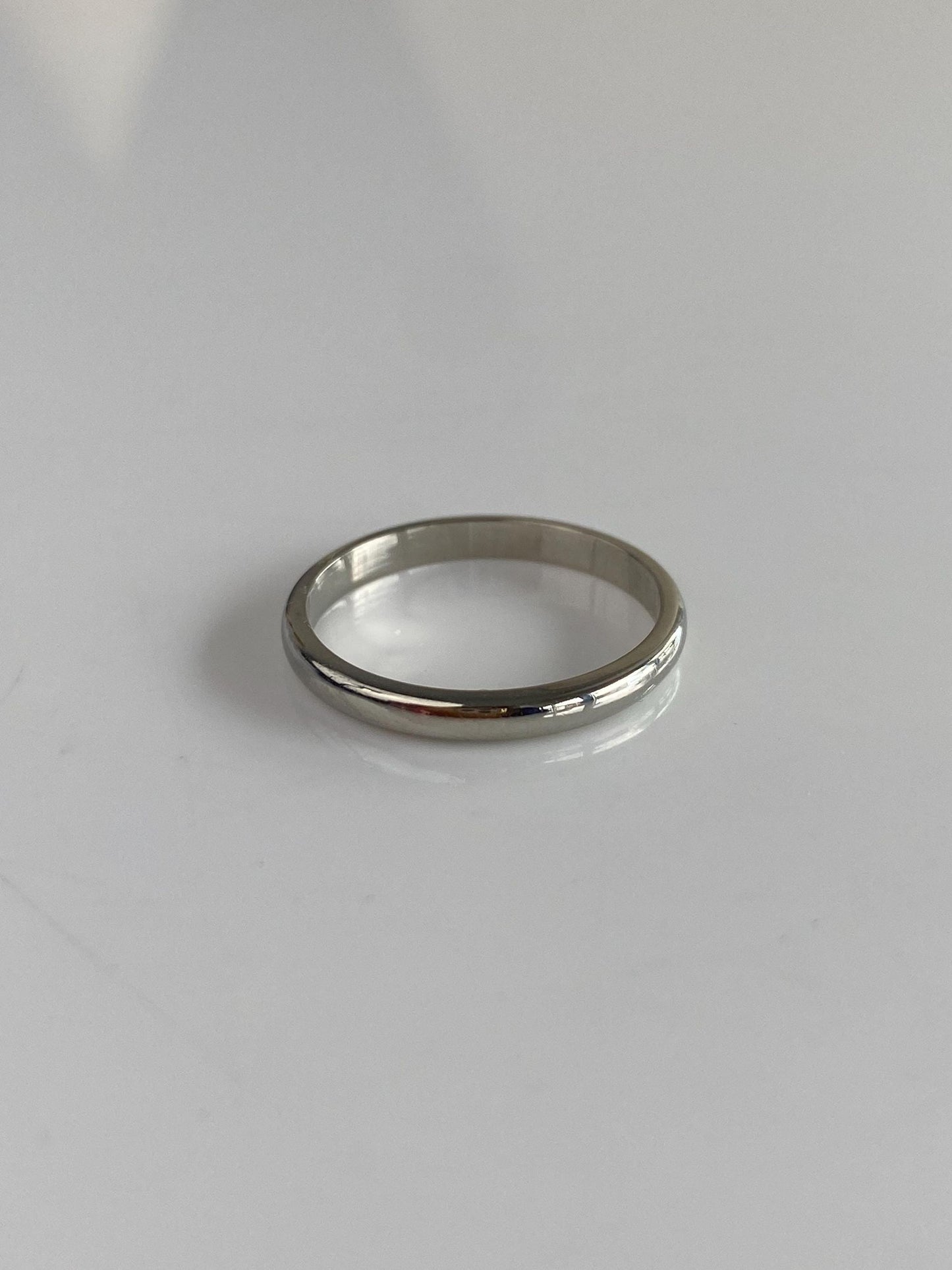 Vintage Solid 14k White Gold Ring Band - Size 5.75