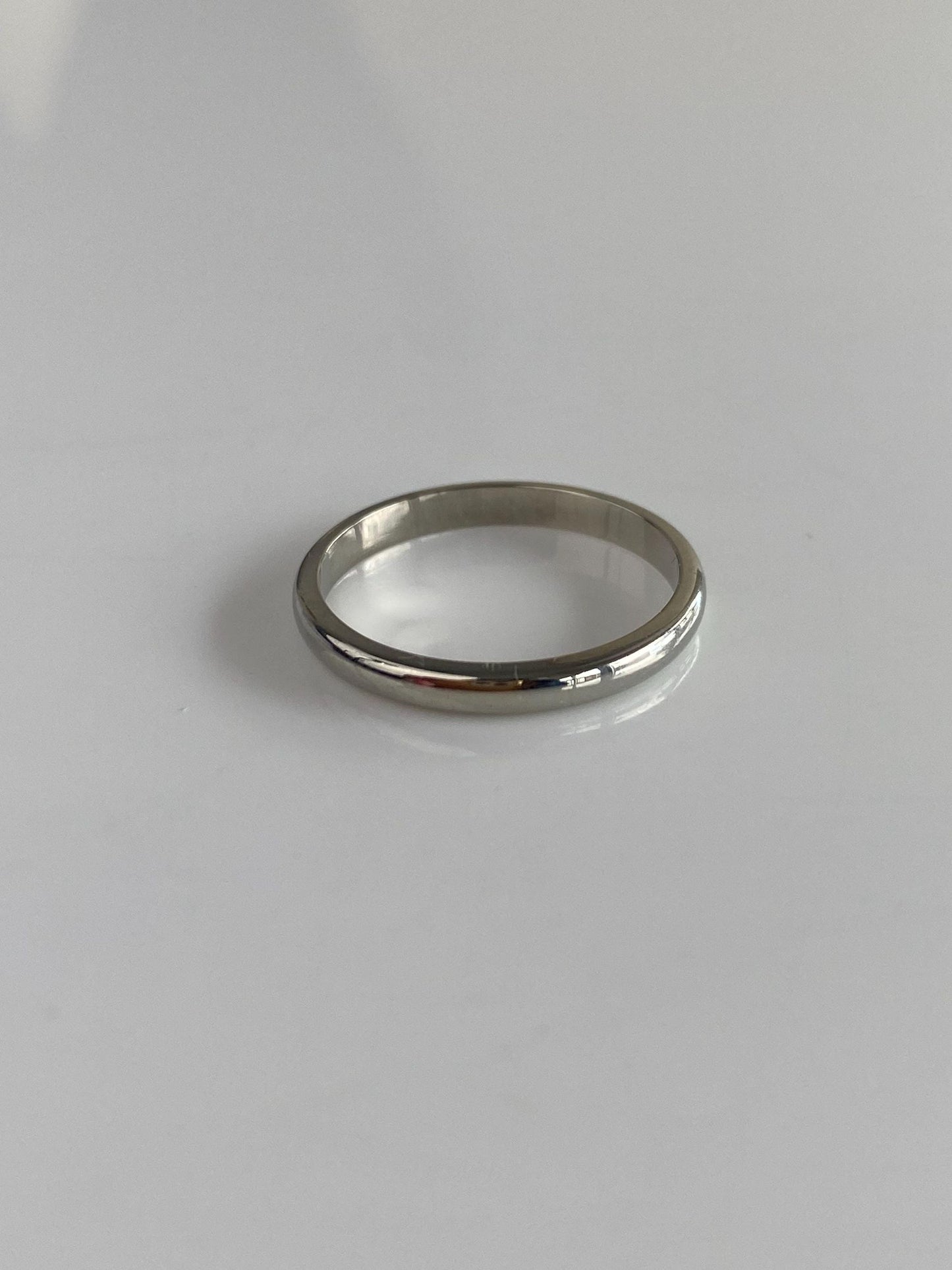 Vintage Solid 14k White Gold Ring Band - Size 5.75