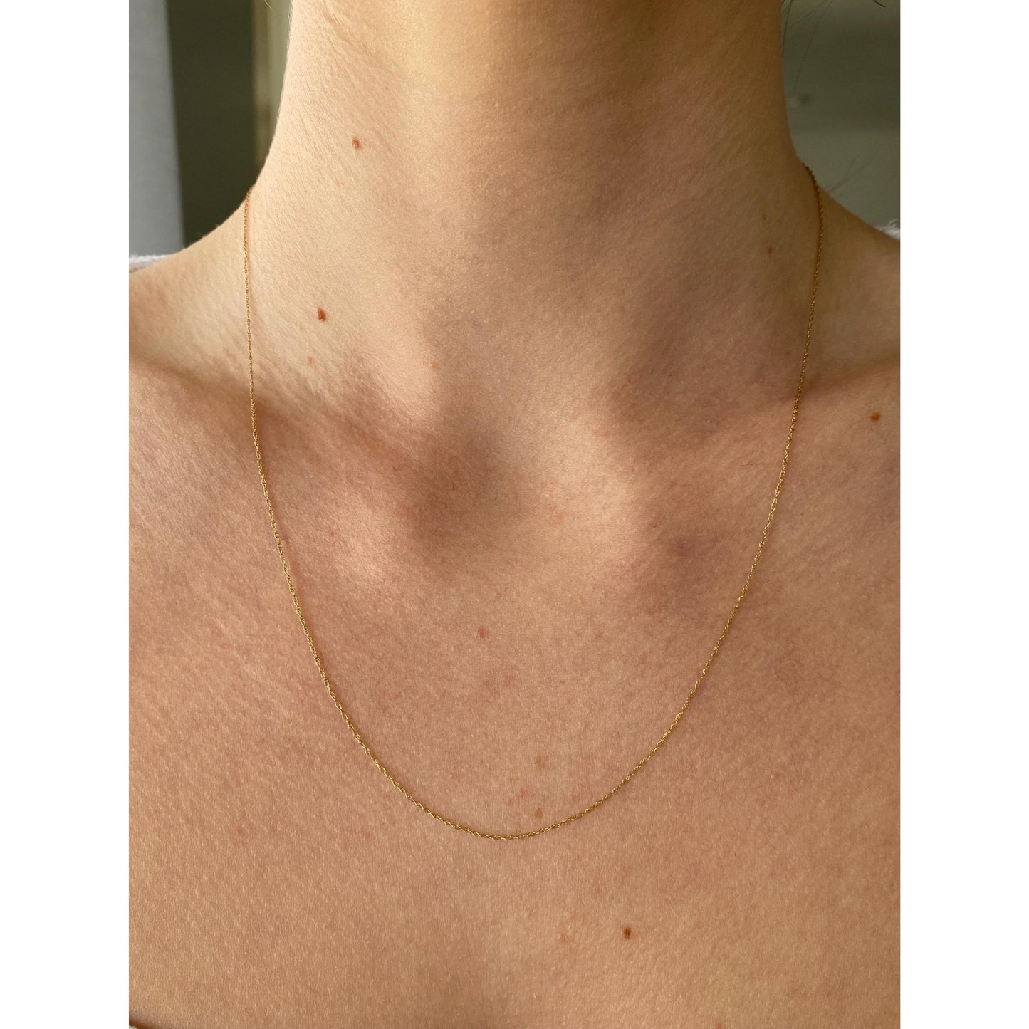 Vintage Solid 10k Yellow Gold Dainty Chain Necklace - 19.5 inches