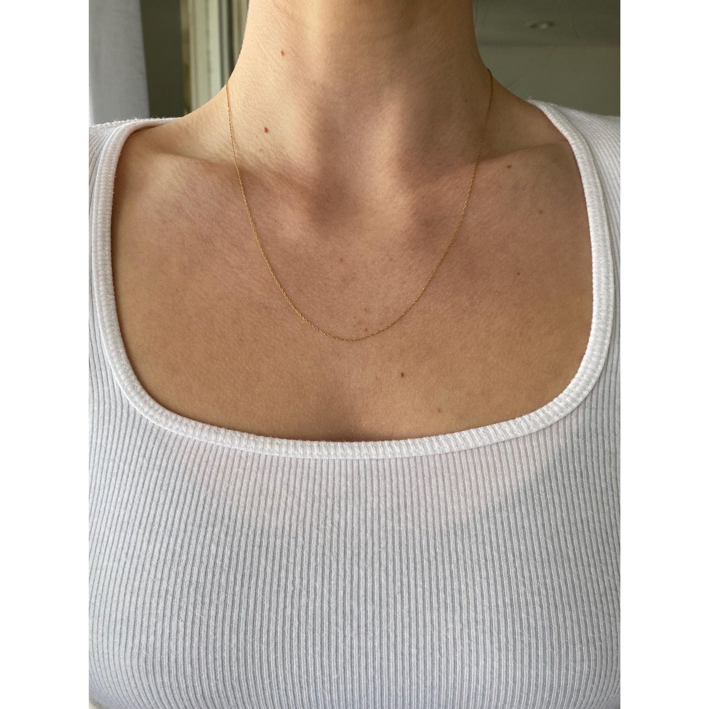 Vintage Solid 10k Yellow Gold Dainty Chain Necklace - 19.5 inches