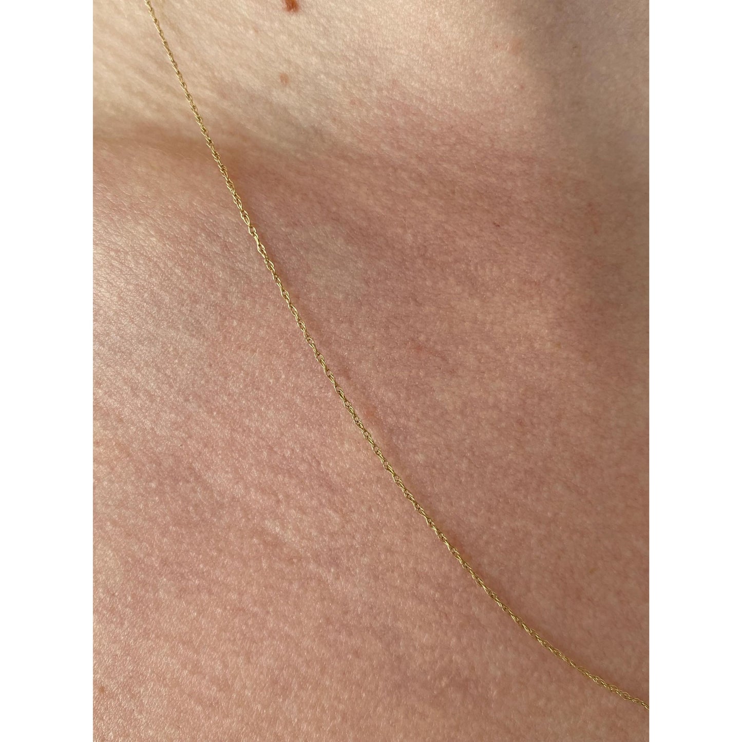 Vintage Solid 10k Yellow Gold Dainty Chain Necklace - 19.5 inches