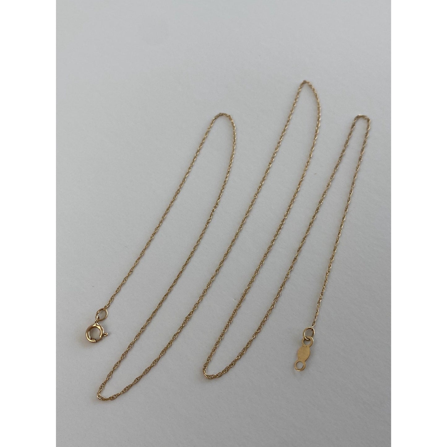 Vintage Solid 10k Yellow Gold Dainty Chain Necklace - 19.5 inches