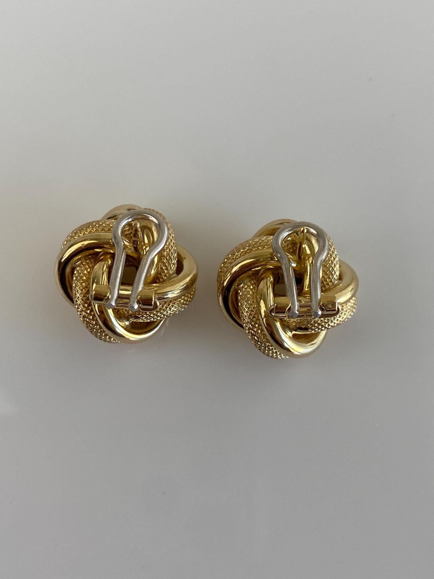 Vintage 14k Yellow Gold Large Textured Knot Stud Earrings