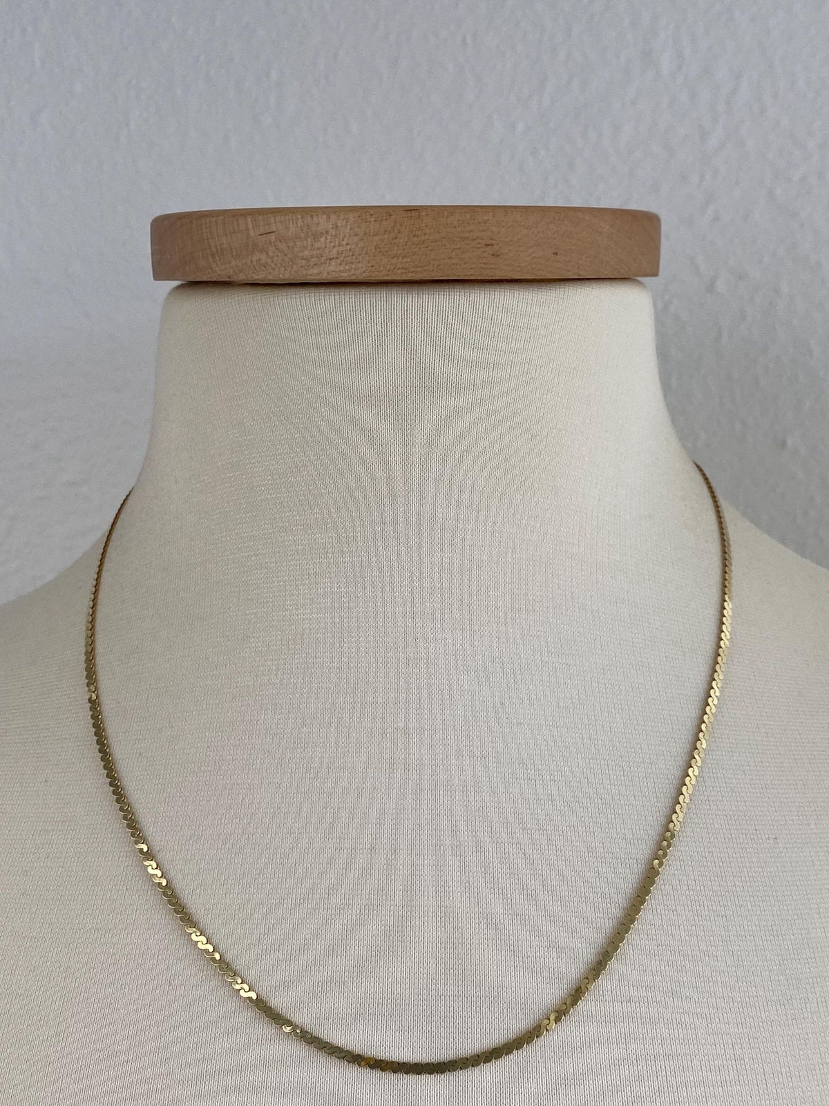 Vintage Solid 14k Yellow Gold Serpentine Chain Necklace - 20.25 inches