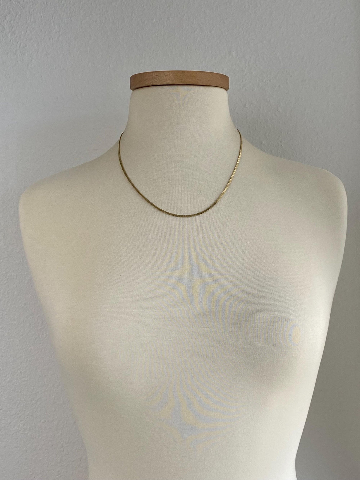 Vintage Solid 14k Yellow Gold Serpentine Chain Necklace - 20.25 inches